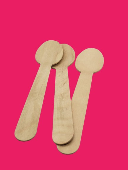 Disposable Wooden Spoons, Biodegradable & Eco-Friendly Disposable Spoon (Pack of 100)