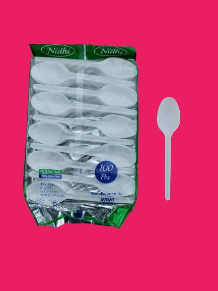 Disposable White spoon (Pack of 100)