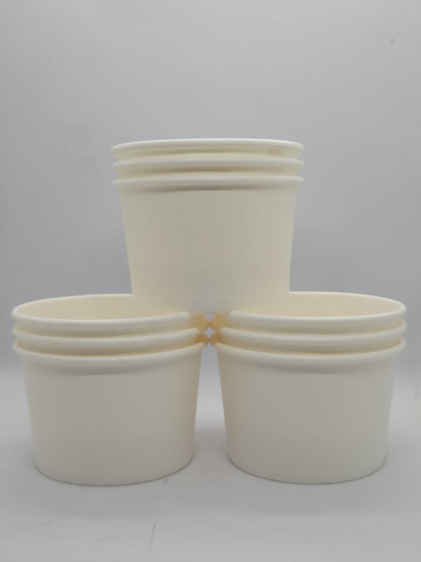 White Cups for ICE Cream, Raita, Dahi/Curd, Gulab Jamun / Dessert Bowl 100ml (Pack of 50)