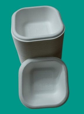 Hard Paper Square shape Bowl | Eco-Friendly, Biodegradable | 120 ml, Set of 50