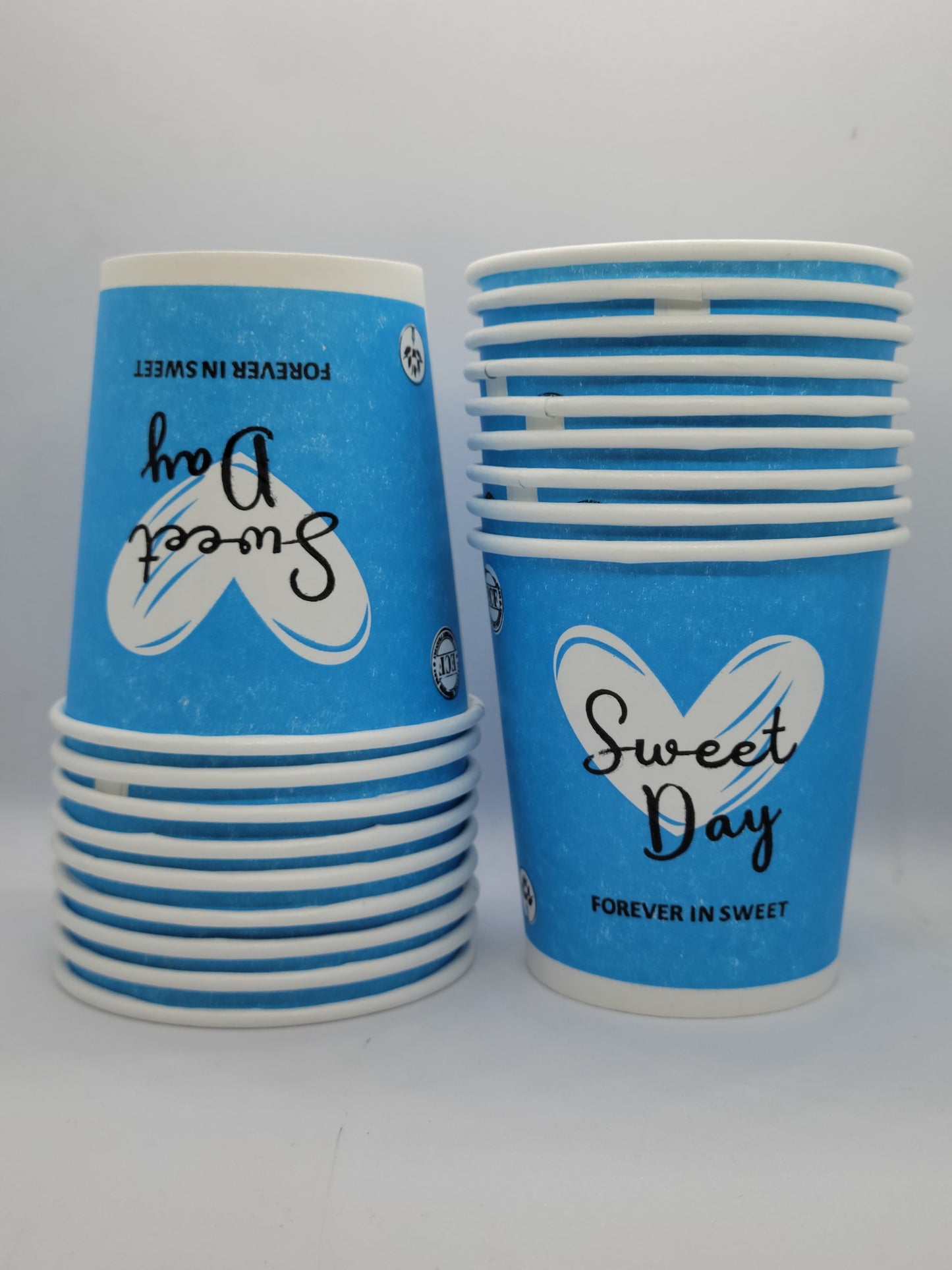 Disposable Blue Color Hot & Cold Beverage Cups, Pack of 45  - 200 ml